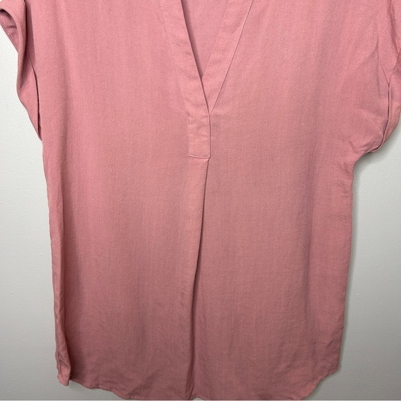 Rachel Rachel Roy V-Neck Short Sleeves Pink Tunic Top Medium - Picture 5 of 11